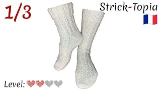 Chaussettes faciles avec motif torsad&eacute; superpos&eacute; &ndash; Vid&eacute;o 1/3 : Bord-c&ocirc;te & tige