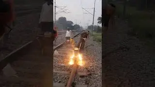 Welding Railway track #shorts #satisfying #m4tech