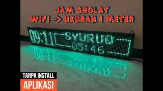 JAM MASJID WIFI / JWS JADWAL SHOLAT DIGITAL UKURAN 20X100 CM / 1 METER ( 3 PANEL )
