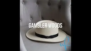Ultrafino Gambler Woods Panama Straw Hat with Wide Upturned Brim