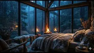 Easily Fall Asleep on a Rainy Night | Terrible Rainstorm & Mighty Thunder on Tin Roof of Farmhouse