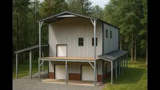 Dream 30x40 Barndominium Kit: Luxury Double Porch & Lean-To!