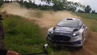 flat out, very fast corners WRC Rally Poland, max attack rally action, pure sound