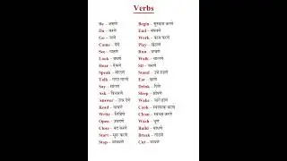 Verbs - related Vocabulary in English to Marathi #vocabulary #englishtomarathi