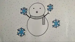 HOW TO DRAW SNOW MAN ||SIMPLE DRAWING#6 ||DRAWING VIBES