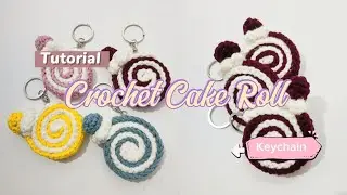 DIY Crochet Cake Roll for accessories | Tutorial Crochet Keychain Cake Roll ‼️