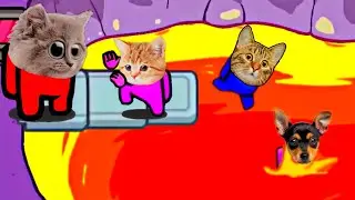 (Mini Crew Baby Cats) Among Us Lava distraction dance animation