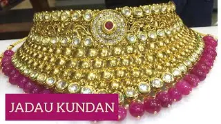 Jadau Kundan Jewellery / Ruby Color Bridal Jewellery / Rani Color Bridal Jewellery