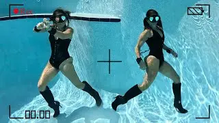 Underwater Swimming Clothed wearing Boots and DANCING in EMPTY LUNGS Breath Hold Challenge 🫁