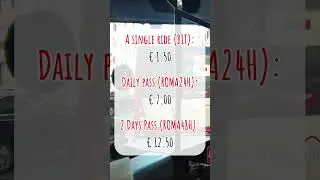 ✅ Rome Transportation Tickets Prices 🚃🚌🚅 How much does public transportation cost? #rome #italy