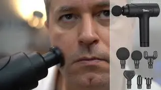 Pistolet de massage mobile avec 6 embouts et 20 niveaux d'intensit&eacute; [PEARLTV.FR]