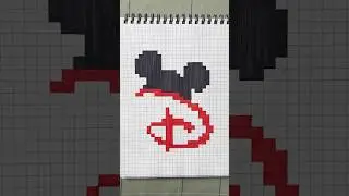 Pixel art ideas || Disney logo 😍❤️#shorts #pixelart