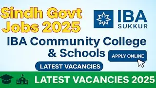 Sindh Govt Jobs 2025  IBA Community College & Schools Latest Vacancies  Apply Online&rdquo;