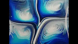 #275 - multiple ring pour in 5 different blues