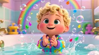 Splish, Splash, A Rainbow Bath 🛁🌈 | Fun Bath Time Rhyme for Kids | Nursery Rhymes & Songs
