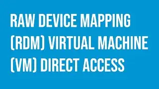 VMware Raw Device Mapping RDM LUN virtual machine VM directly access.