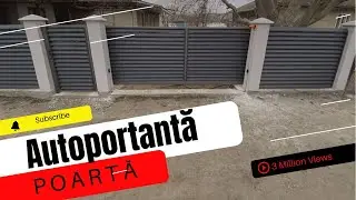 Poartă autoportantă cu automatizare inclusă. Poarta de jaluzele Piramida.Produs Keops.