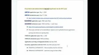 General Timeline and Dates for Medical School Applications