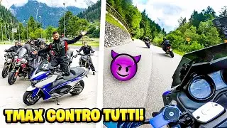 TMAX VS MOTO sulle DOLOMITI ( BASTONATI TUTTI 😎)