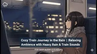Cozy Train Journey in the Rain | Relaxing Sleep Ambience with Heavy Rain & Train Sounds | 2.5 Hours