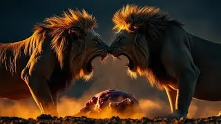 🦁 Lion Conflict Over a Shared Meal | Raw Wildlife Footage