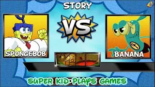 Super Brawl 4 - SpongeBob SquarePans vs Banana - Cartoon Movie Game 2015 HD