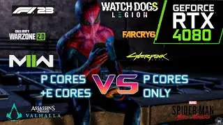P CORES+E CORES VS E CORES DISABLED | Intel i7 13700K +RTX 4080 -Test in 10 GAMES