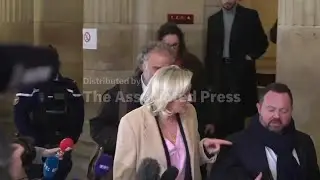 Marine Le Pen leaves courtroom after first day of her appeal trial