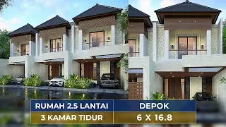 DESAIN PERUMAHAN STYLE VILLA BALI TROPIS DENGAN 3 KAMAR TIDUR DI DEPOK!! - JASA DESAIN PERUMAHAN
