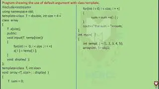 7. Example Program related to Class Template 8 Min