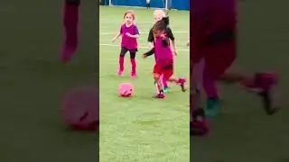 Little girl scores goal under pressure (u4) soccer