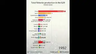 Total fisheries production (metric tons) in the G20