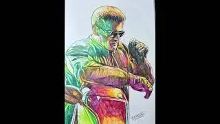 #ThalaAjithkumar In #Valimai #ColoredPencil #Drawing