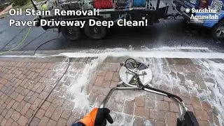 Paver Driveway Cleaning & Oil Stain Removal in River Wilderness | Parrish, FL Pressure Washing