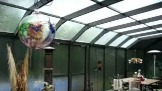 Screenroom Lexan polycarbonate roof/Screen roof during rainstorm in Goodwood, Ontario,Canada, Part 1