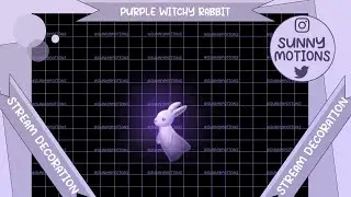 Aesthetic Purple Witchy Bunny Ghost Stream Decoration, Horror Rabbit, Night Game Room Twitch Overlay