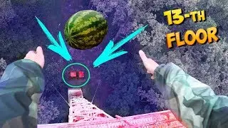 What If I drop a Watermelon from the 40-meter Tower on my Car? 13th Floor!!!