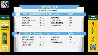 Comilla Warriors CC Sunday 2nd XI v Seven Kings CC Sunday 1st XI