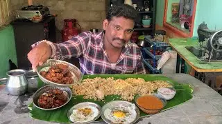 SUDA SUDA MUTTON NALLI SUKKa,BIRYANI with LEG and DOUBLE Half boiled eating #indianfood