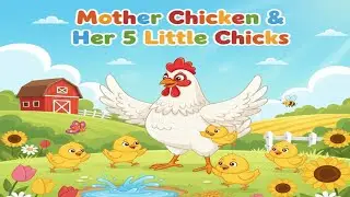 🐔🐥 Mother Chicken & Her 5 Little Chicks | Cute Kids Poem 🌸🎶 | Baby Animal Nursery Rhyme