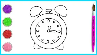 How to draw an alarm clock | Alarm clock drawing | Clock drawing step by step |