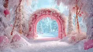Pink Winter Wonderland Archway ❄️ Soft Snow Ambience for Relaxation, Deep Sleep and Calm Study