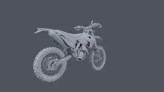 3d Bike Wireframe Render