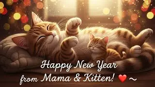Happy New Year Celebration with Mama Cat & Kitten! 🐱✨ | Time to Celebrate the New Year