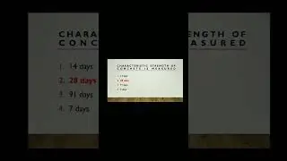 characteristics strength of concrete is measured          ssc je