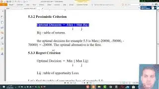 Operations Research The Theory of Decision Making part 2