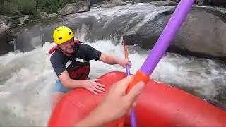 Upper Yough White Water Rafting Rescue Maneuver