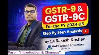 GSTR 9 & GSTR 9C | FY 2024 25 |  Step by Step Analysis| Part 1-Introduction & Changes | Ca.Rakesh