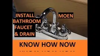 Установка крана и слива для раковины в ванной Moen