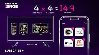 Tata Play Binge | Upgrade Your Entertainment with Binge: 4 OTT Apps, 4 Screens, Rs. 149 Only